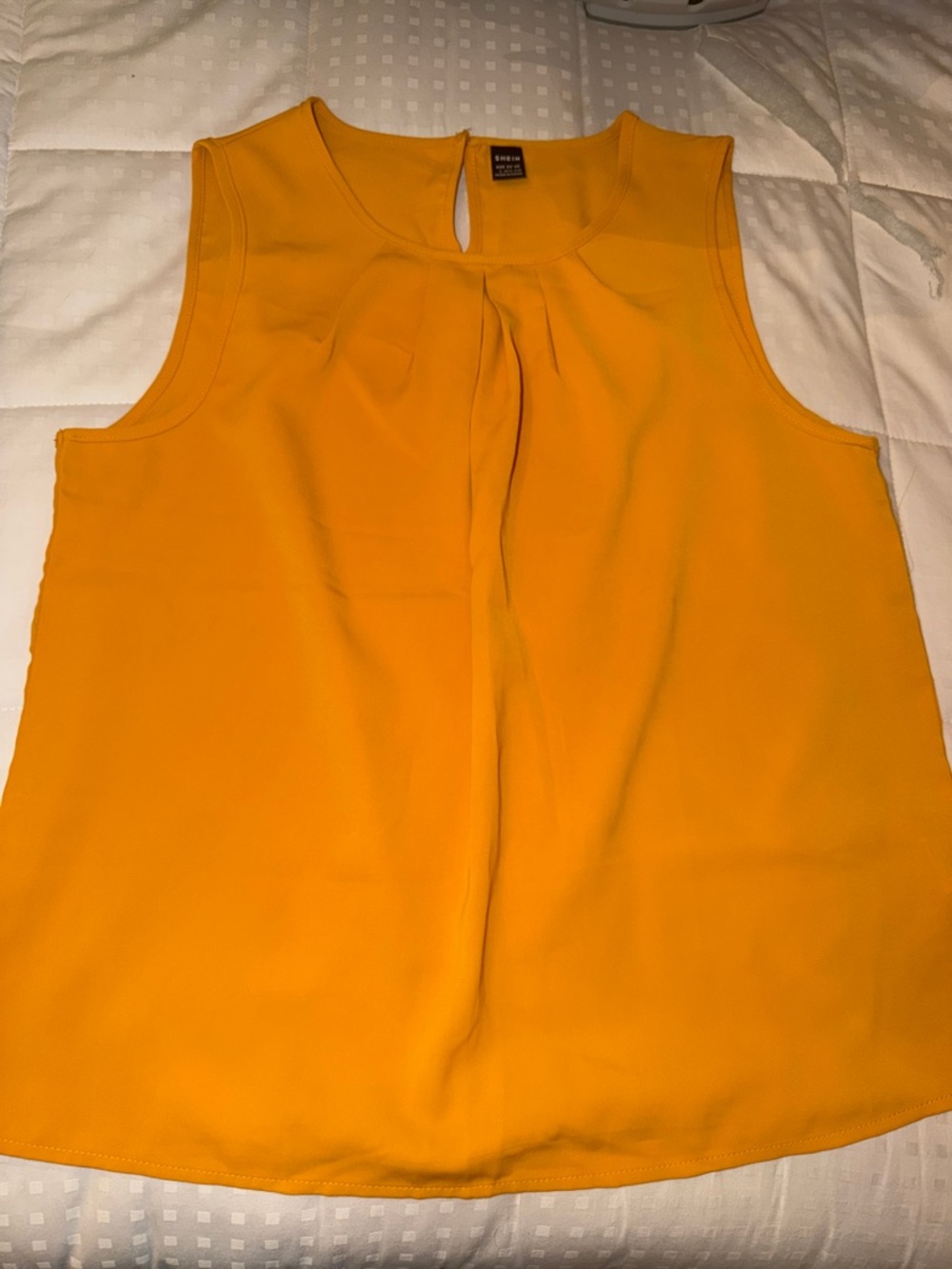 SHEIN Bright Orange Pleat-Front Sleeveless Camisole